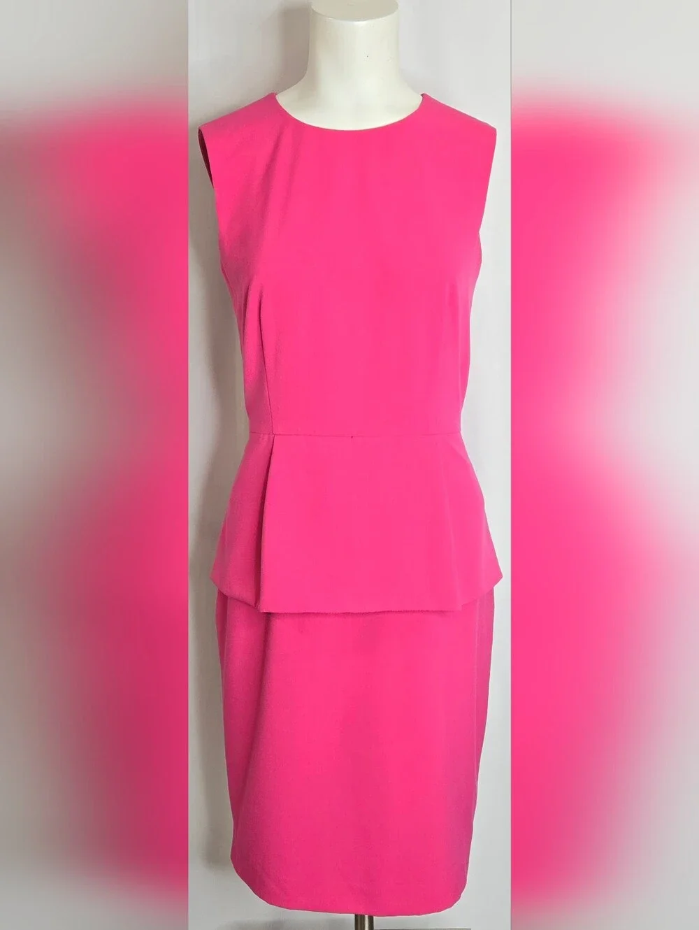 calvin klein pink sleeveless dress Calvin Klein Women's Jewel-Neck Sleeveless Belted Tweed Midi Dress